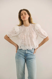 The Ouisie Top paired with denim.