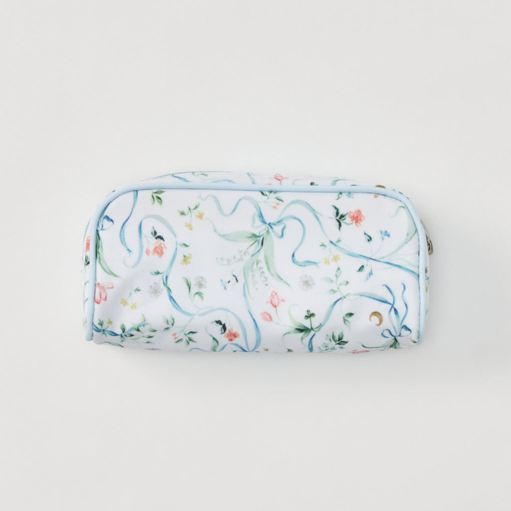 Small Toiletry Bag in Lily of the Valley Ribbon Bouquet