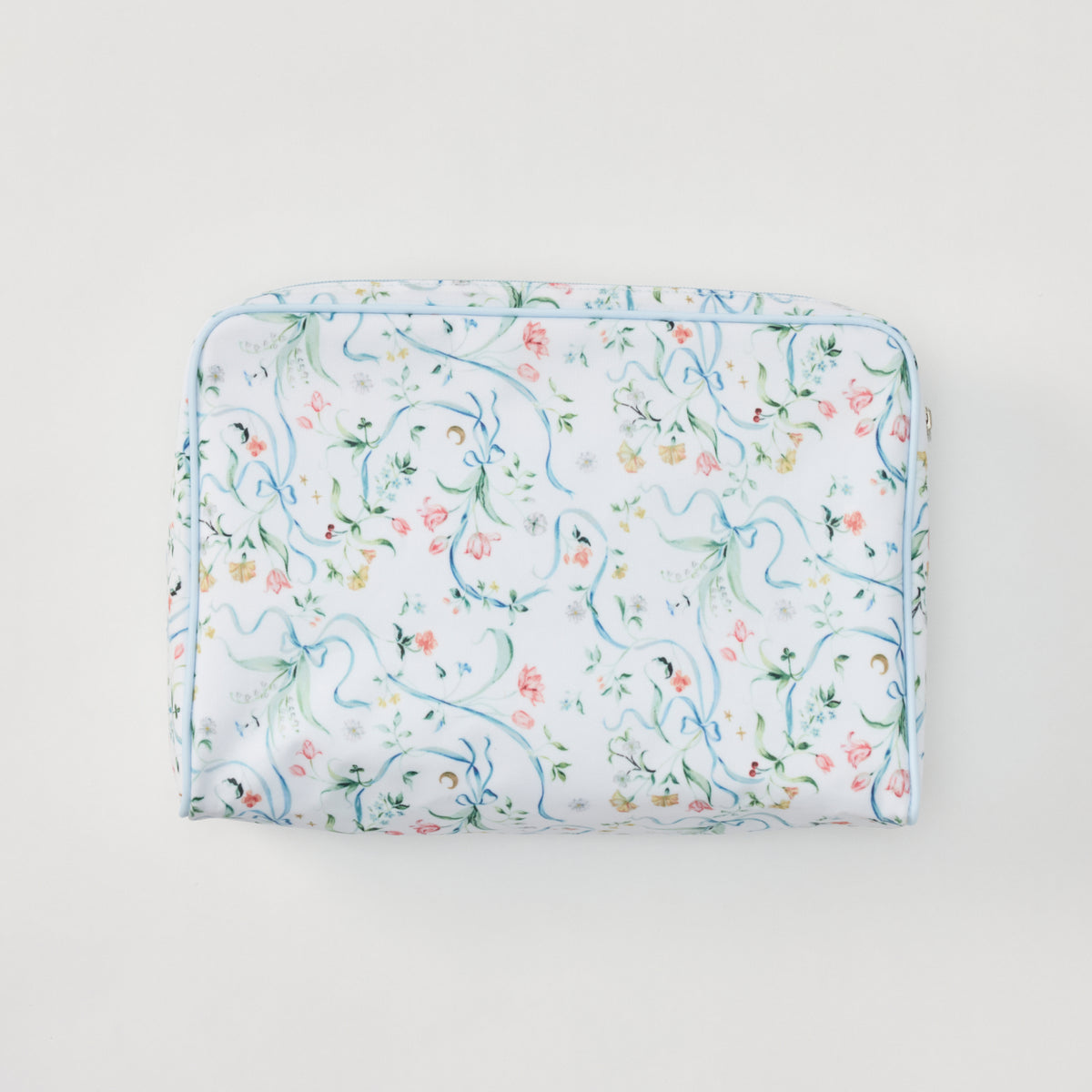 Large Toiletry Bag in Lily of the Valley Ribbon Bouquet