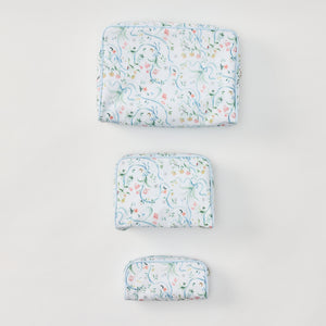 Medium Toiletry Bag in Lily of the Valley Ribbon Bouquet