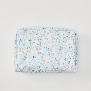 Large Toiletry Bag in Lily of the Valley Ribbon Bouquet