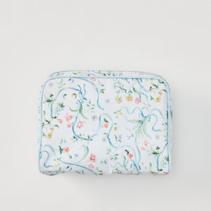 Medium Toiletry Bag in Lily of the Valley Ribbon Bouquet