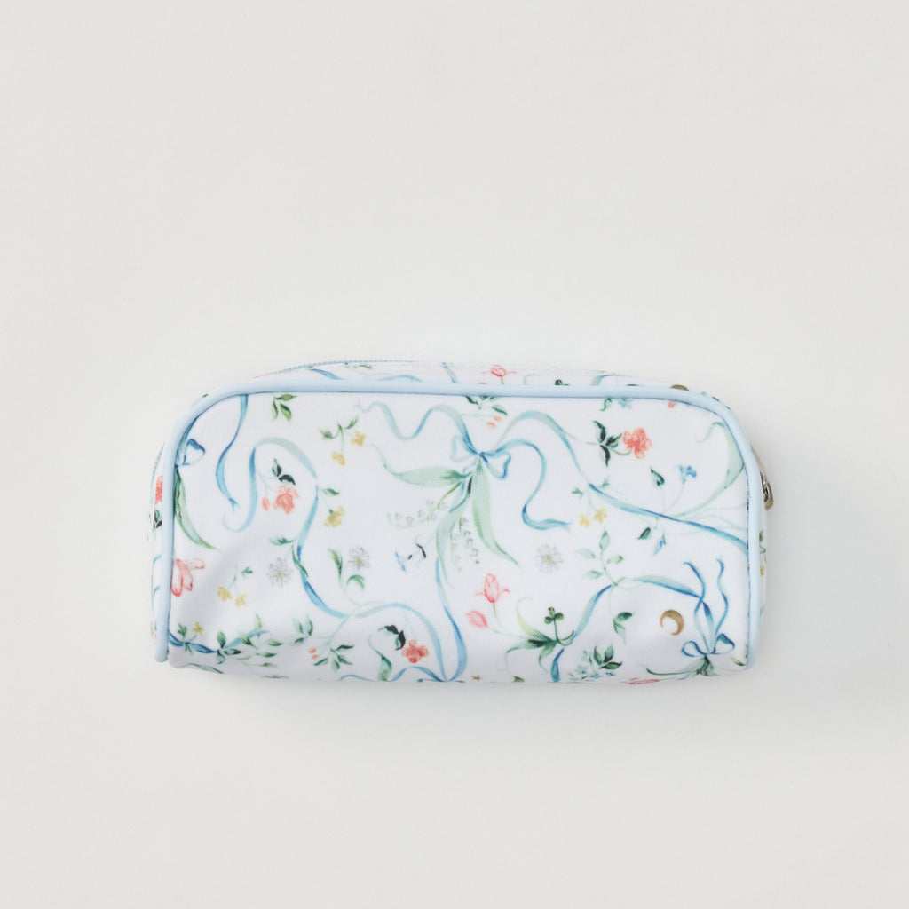 Small Toiletry Bag in Lily of the Valley Ribbon Bouquet