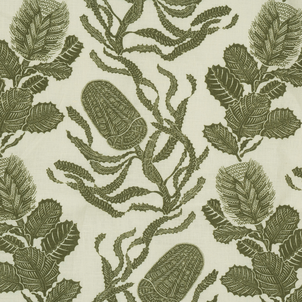 Cape Botanical Dual Use Printed Linen Botanical Green/Oyster