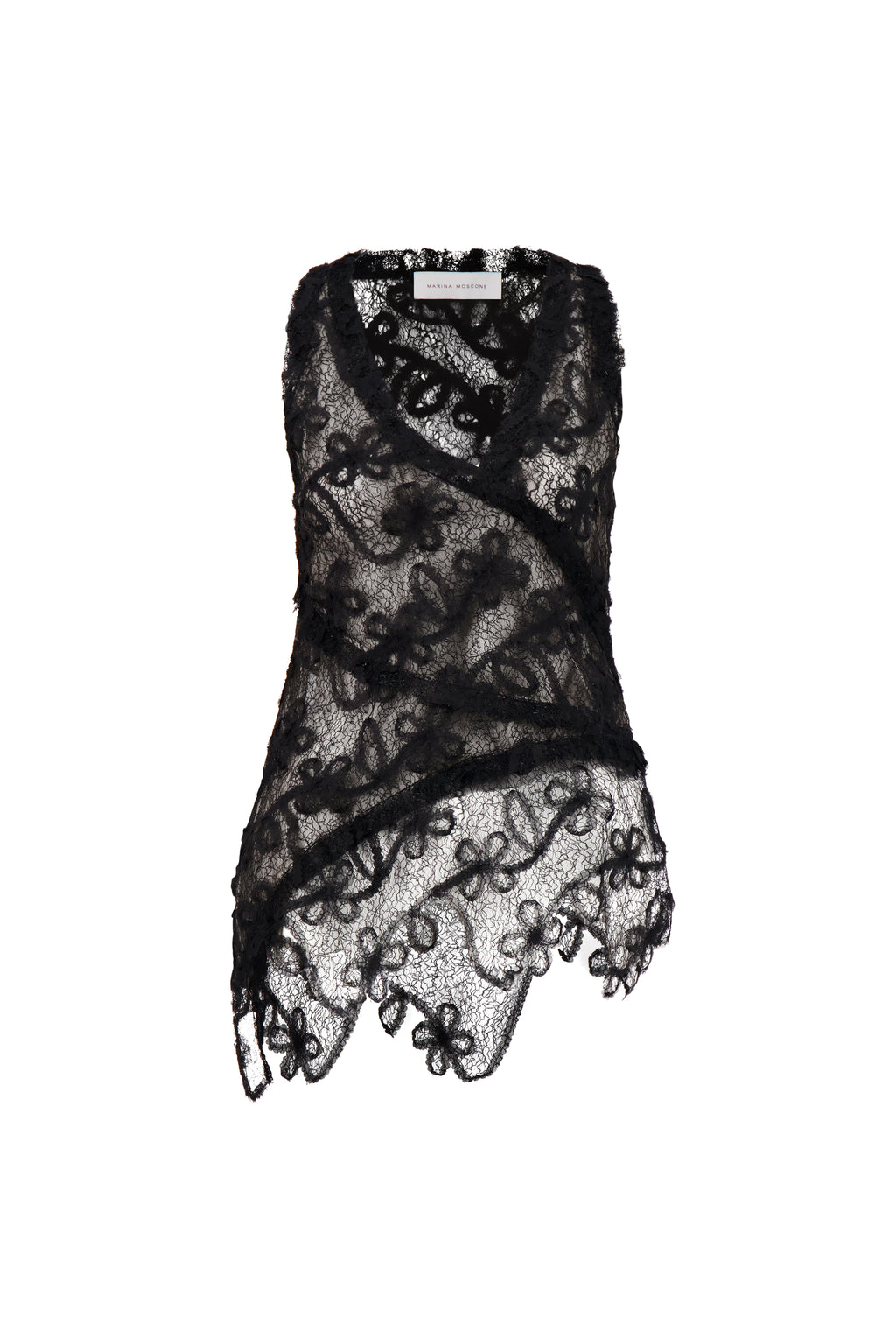 Lace Patchwork Top in Black