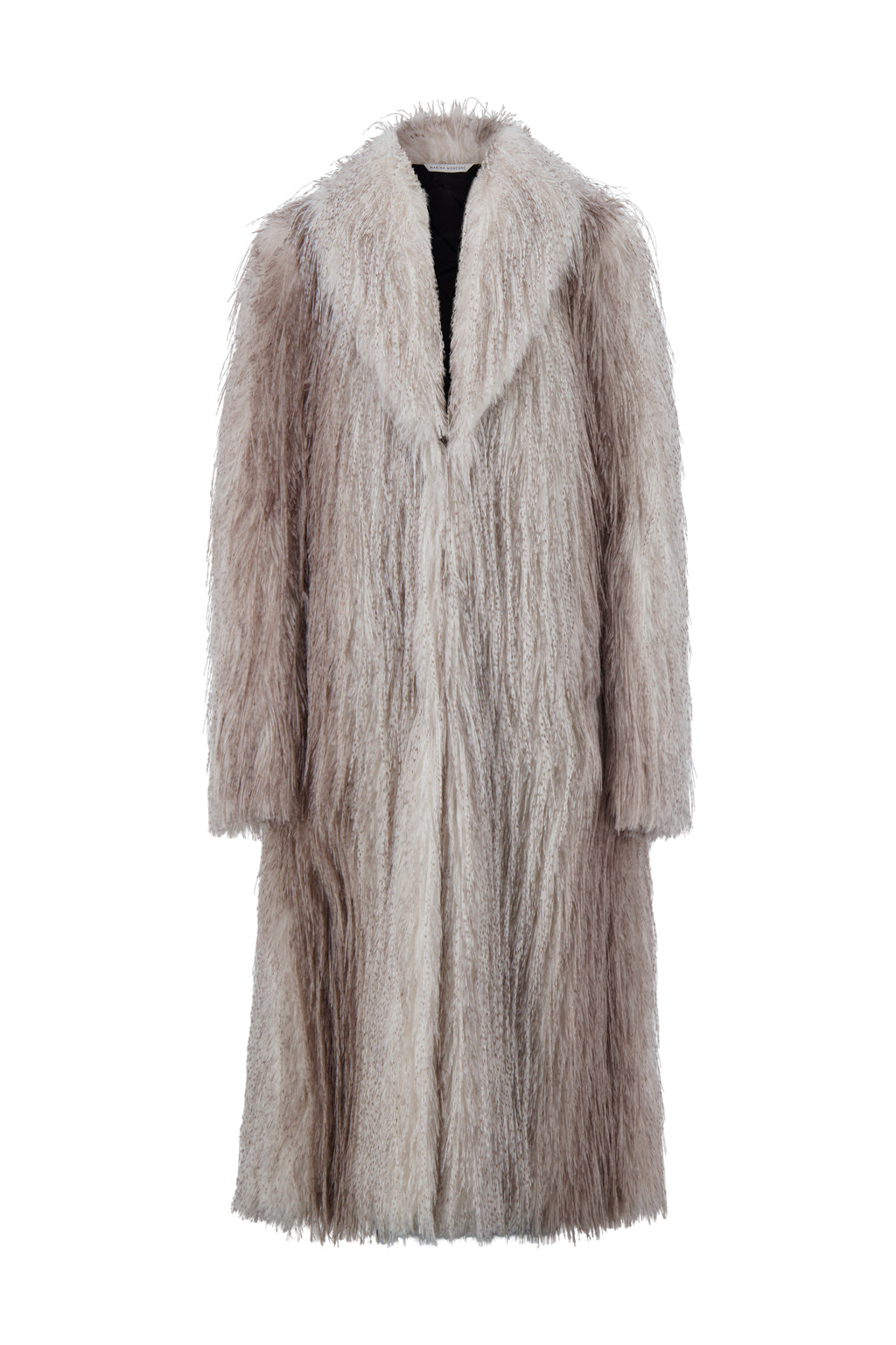 Faux Fur Coat in Ivory Mélange