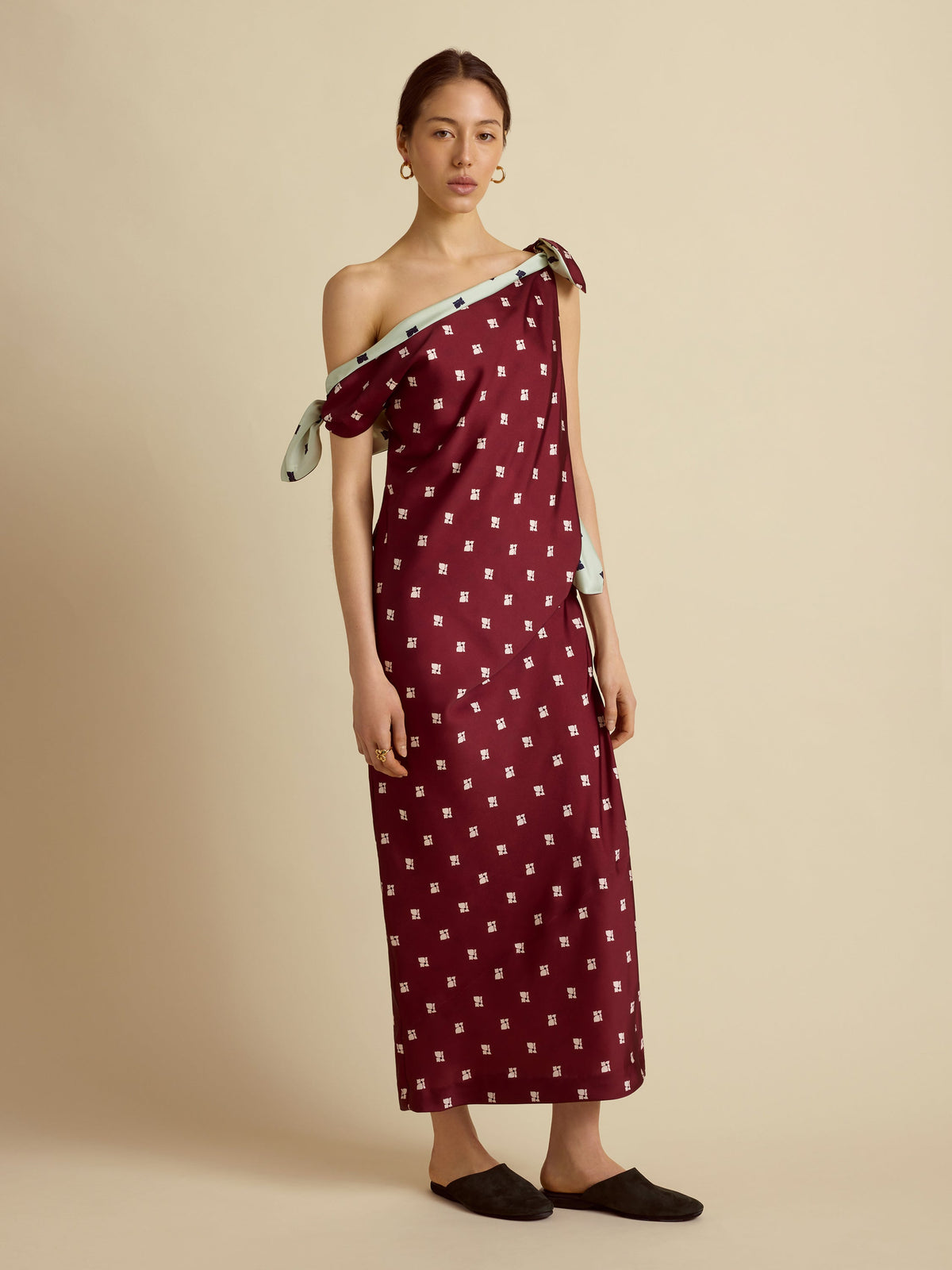 Floral Tabard Tie Dress in Ecru Floral