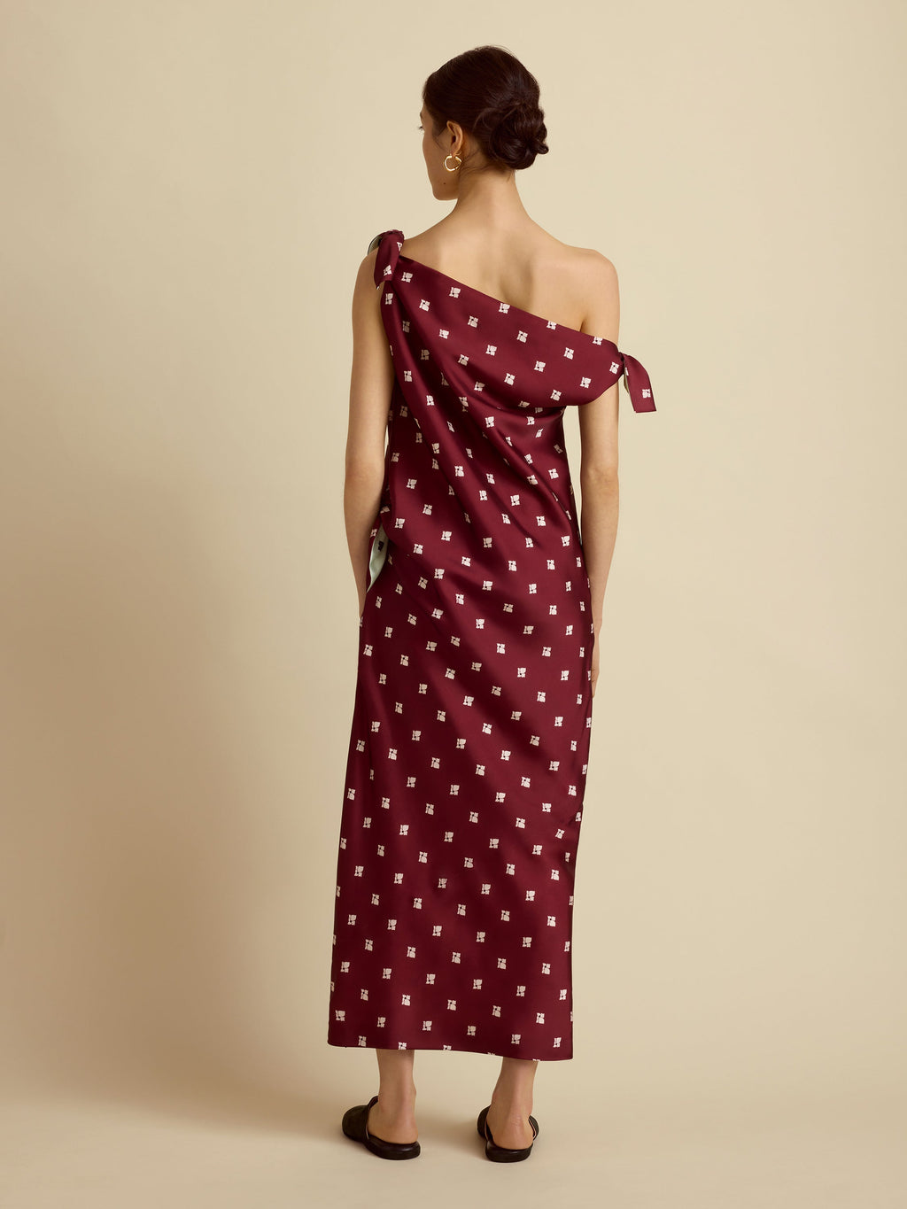 Floral Tabard Tie Dress in Ecru Floral