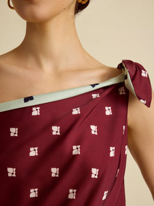 Floral Tabard Tie Dress in Ecru Floral