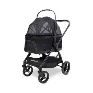 WonderFold P3 Convertible Pet Stroller for Small to Medium Pets in Black