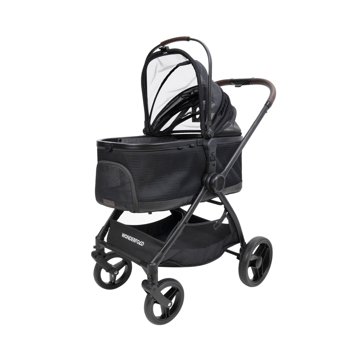 WonderFold P3 Convertible Pet Stroller for Small to Medium Pets in Black