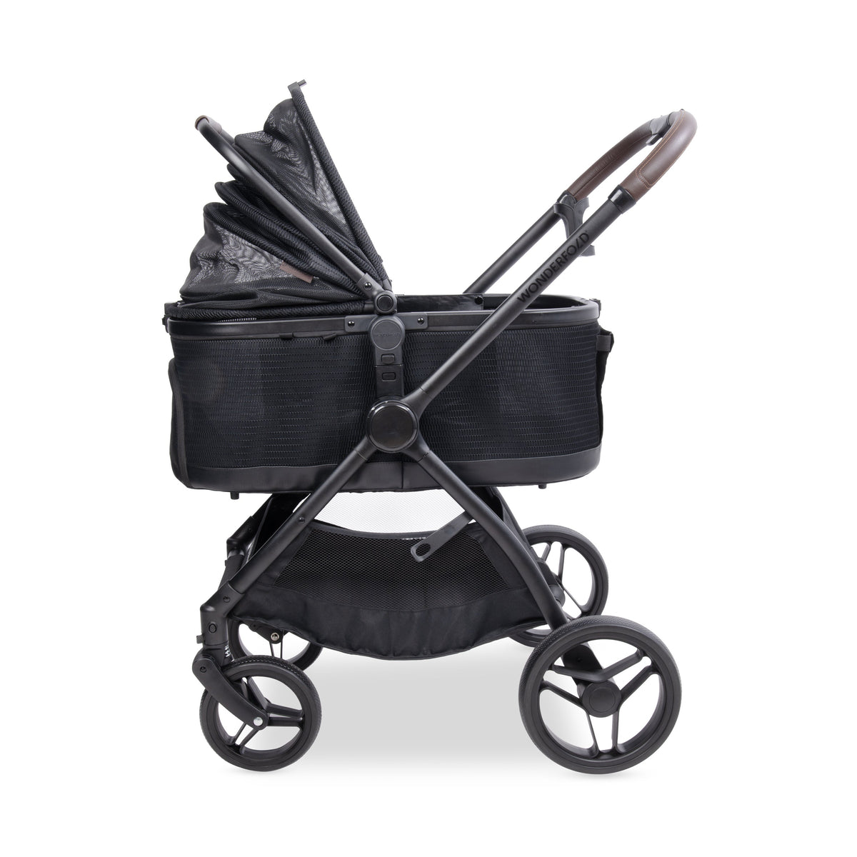 WonderFold P3 Convertible Pet Stroller for Small to Medium Pets in Black