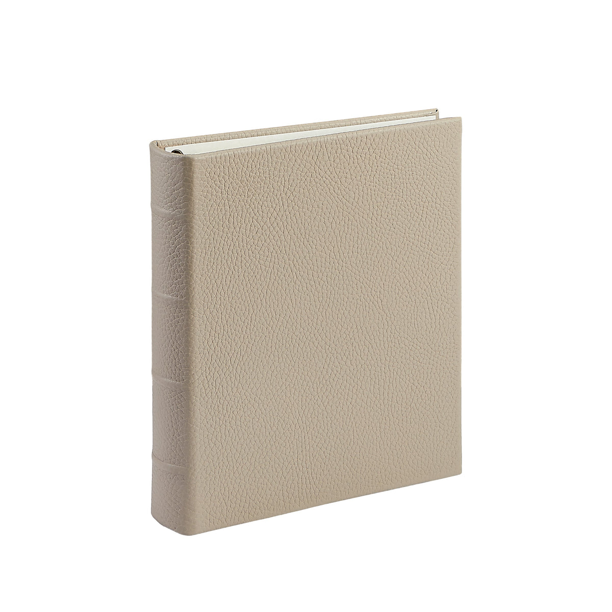 Medium 4-Ring Clear Pocket Album in Beechwood Grain Leather