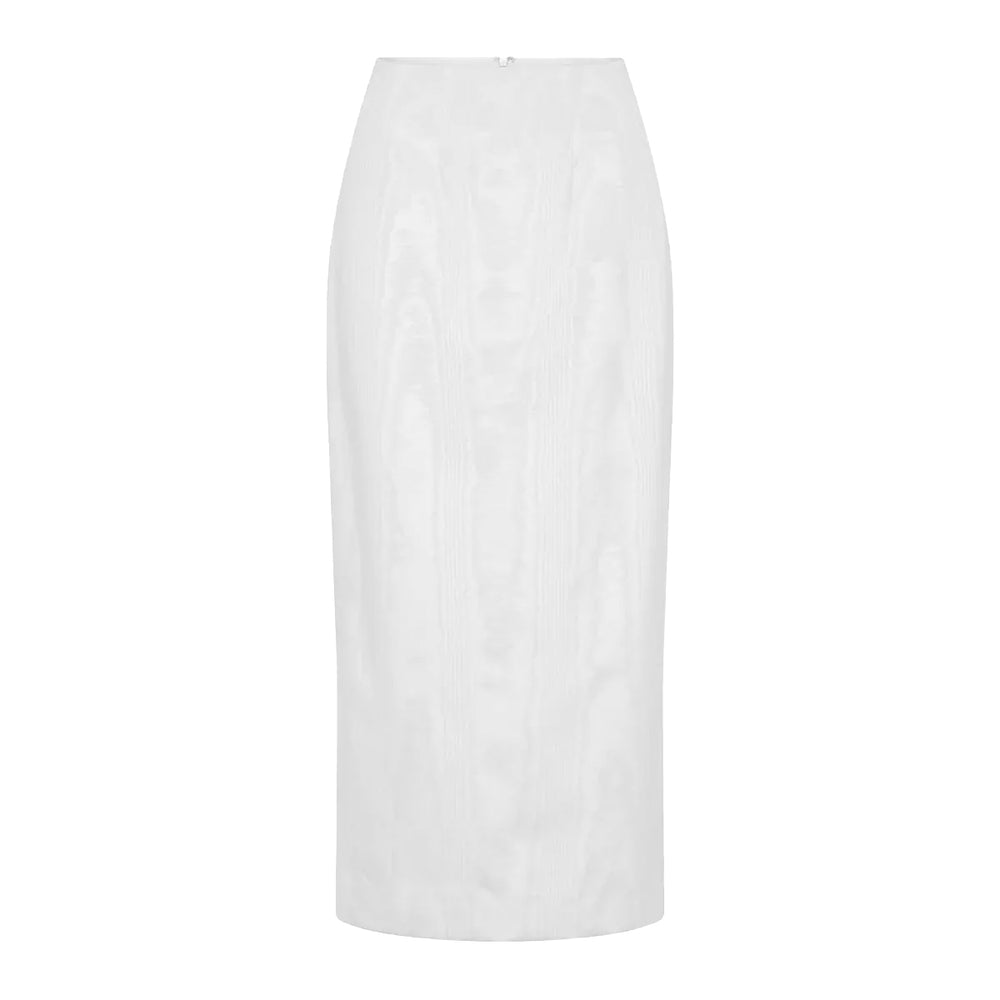 OTM Exclusive: Effie Pencil Skirt in White Ottoman