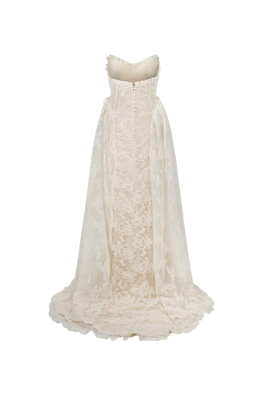 back lace corset dress SHANTE Lace Up Back Corset Gown