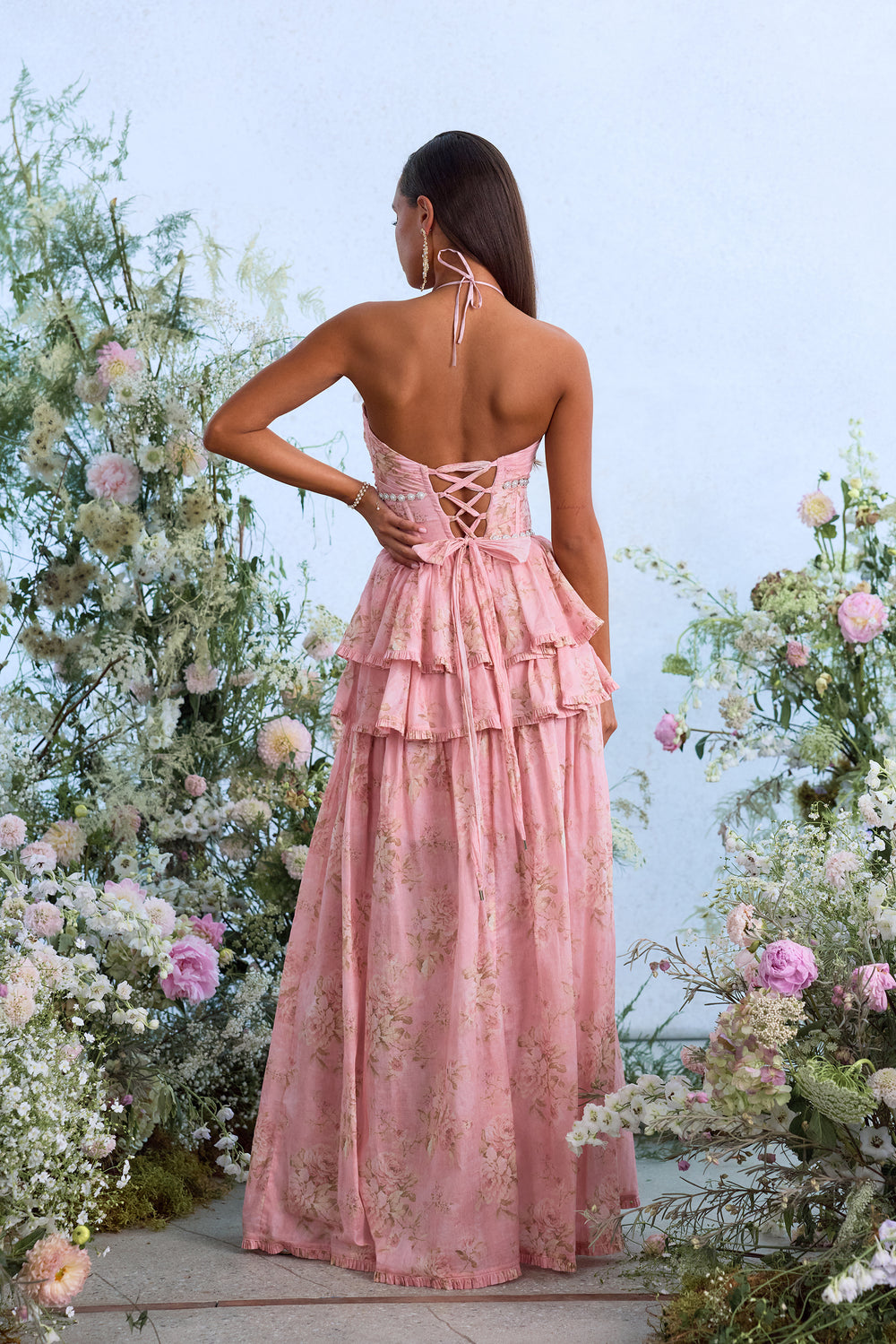 The Payton Dress in Light Pink Tapestry Rose