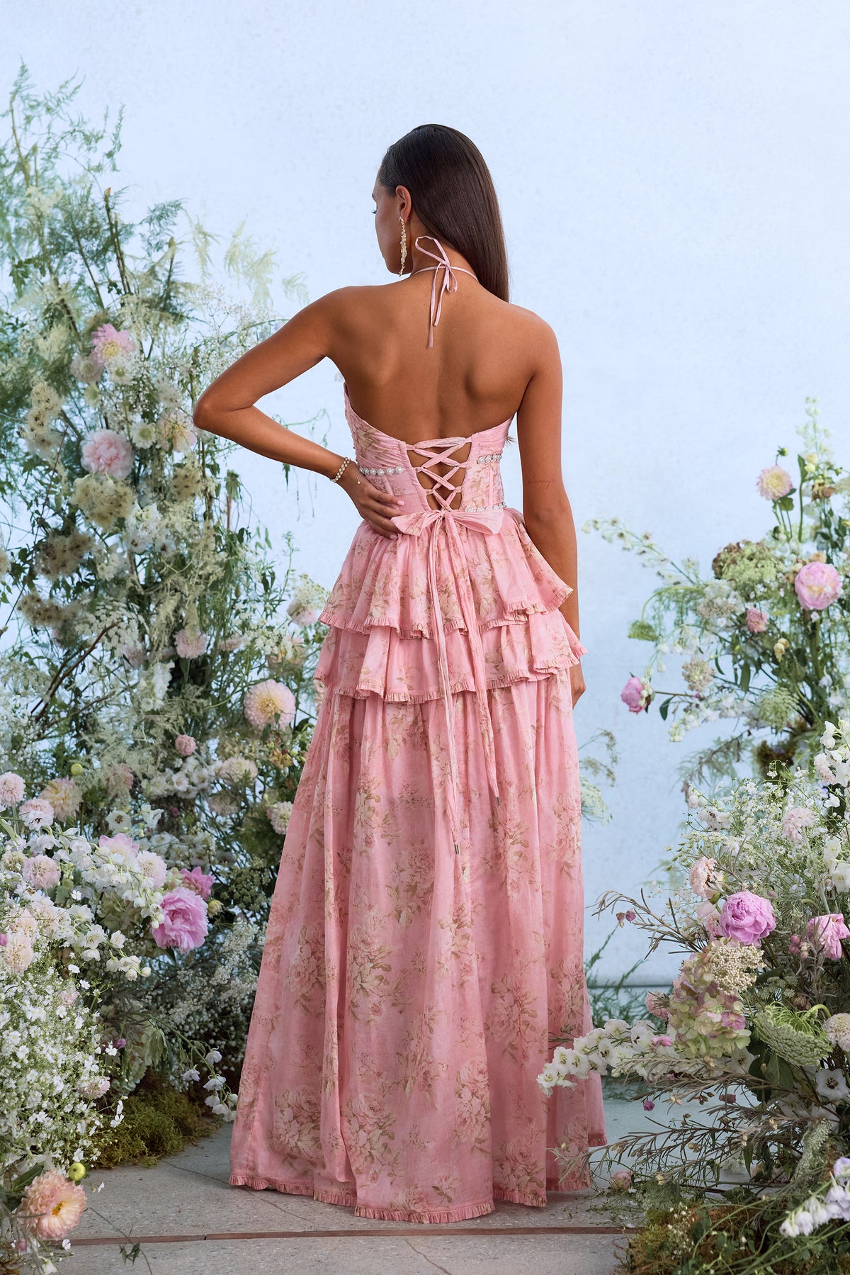 The Payton Dress in Light Pink Tapestry Rose
