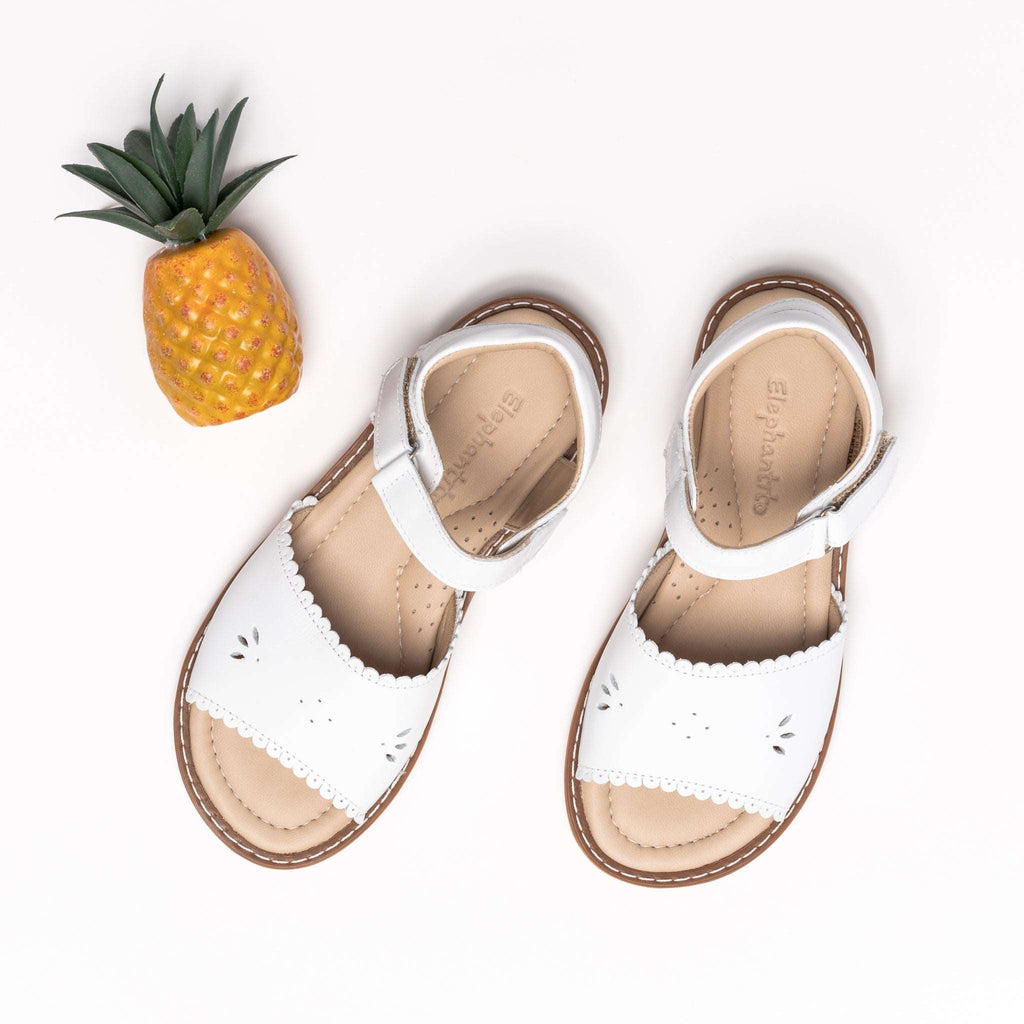 Classic Sandal with Scallop Toddler White