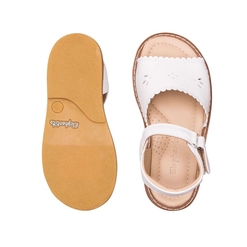 Classic Sandal with Scallop Toddler White