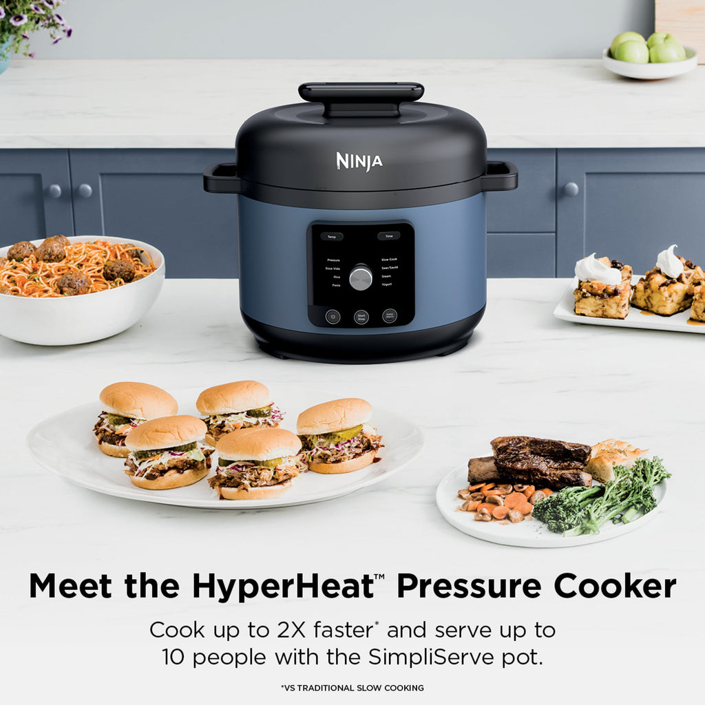 Ninja HyperHeat 9-in-1 6.5qt Electric Pressure Cooker w/ SimpliServe, Blue Macaron