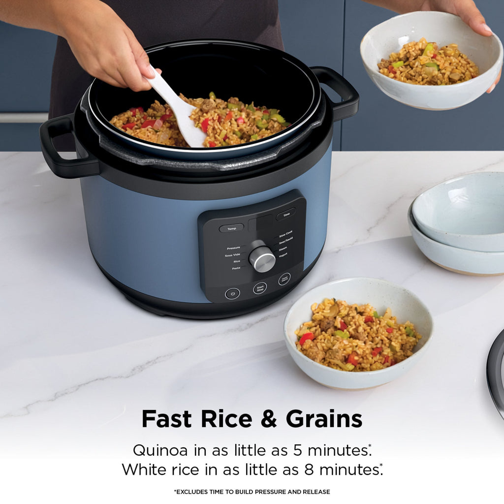 Ninja HyperHeat 9-in-1 6.5qt Electric Pressure Cooker w/ SimpliServe, Blue Macaron