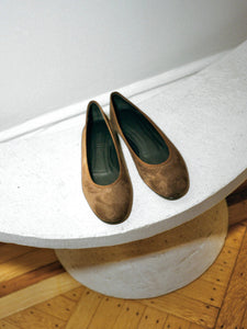 Roux Ballet Flat in Brown Suede