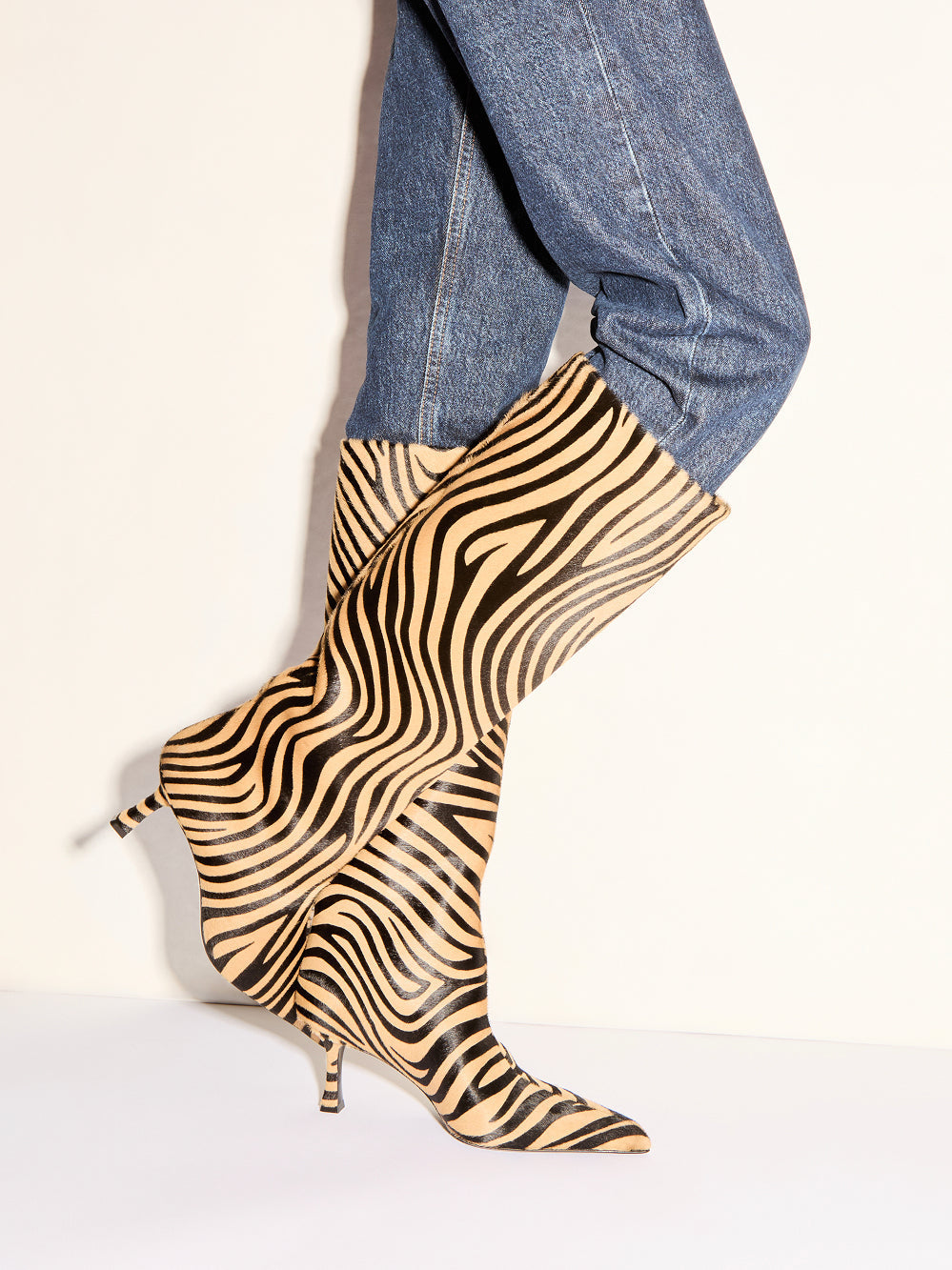 Odette Knee Boot in Tiger Calf