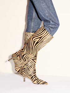 Odette Knee Boot in Tiger Calf