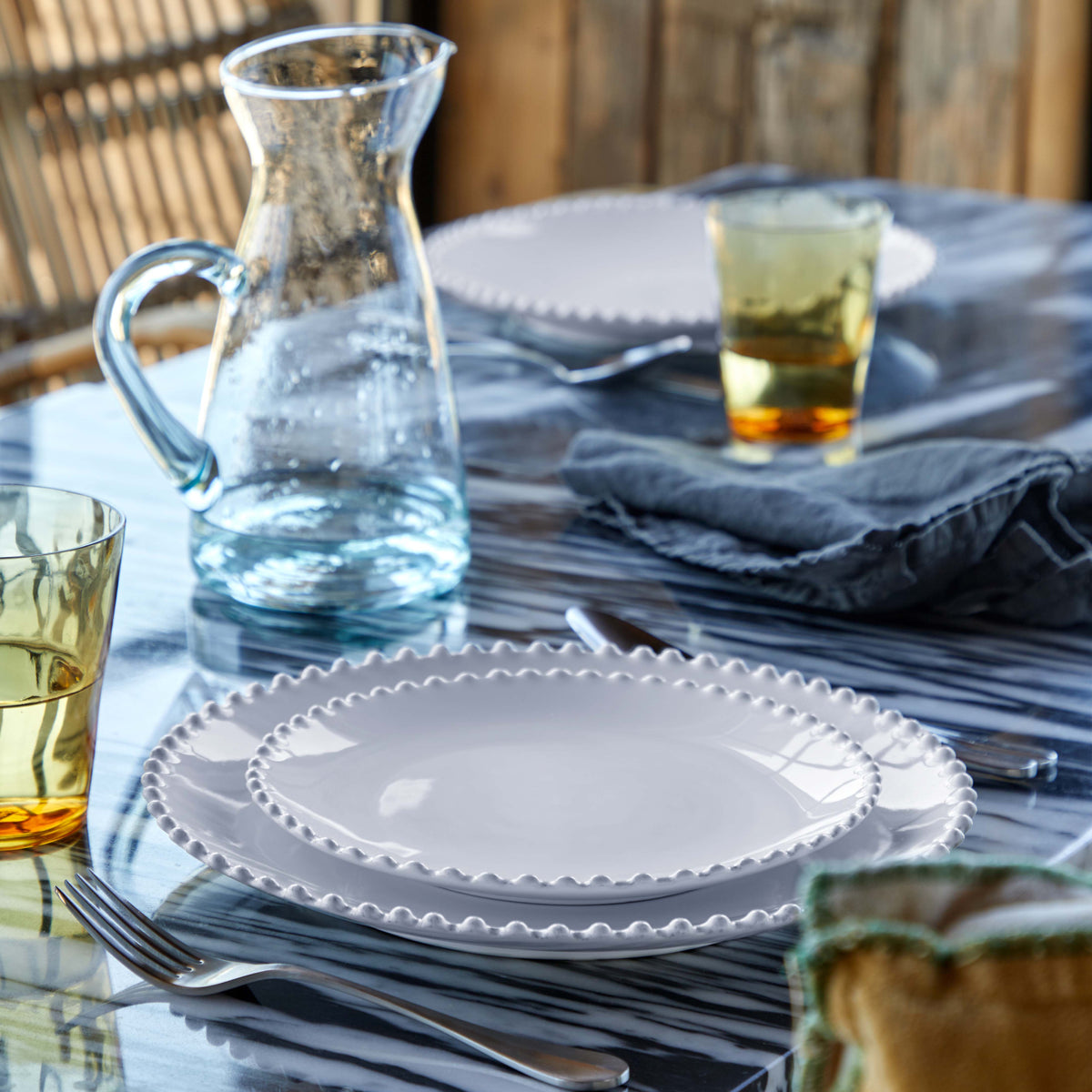 Pearl Collection Salad Plates in White, Set of 6