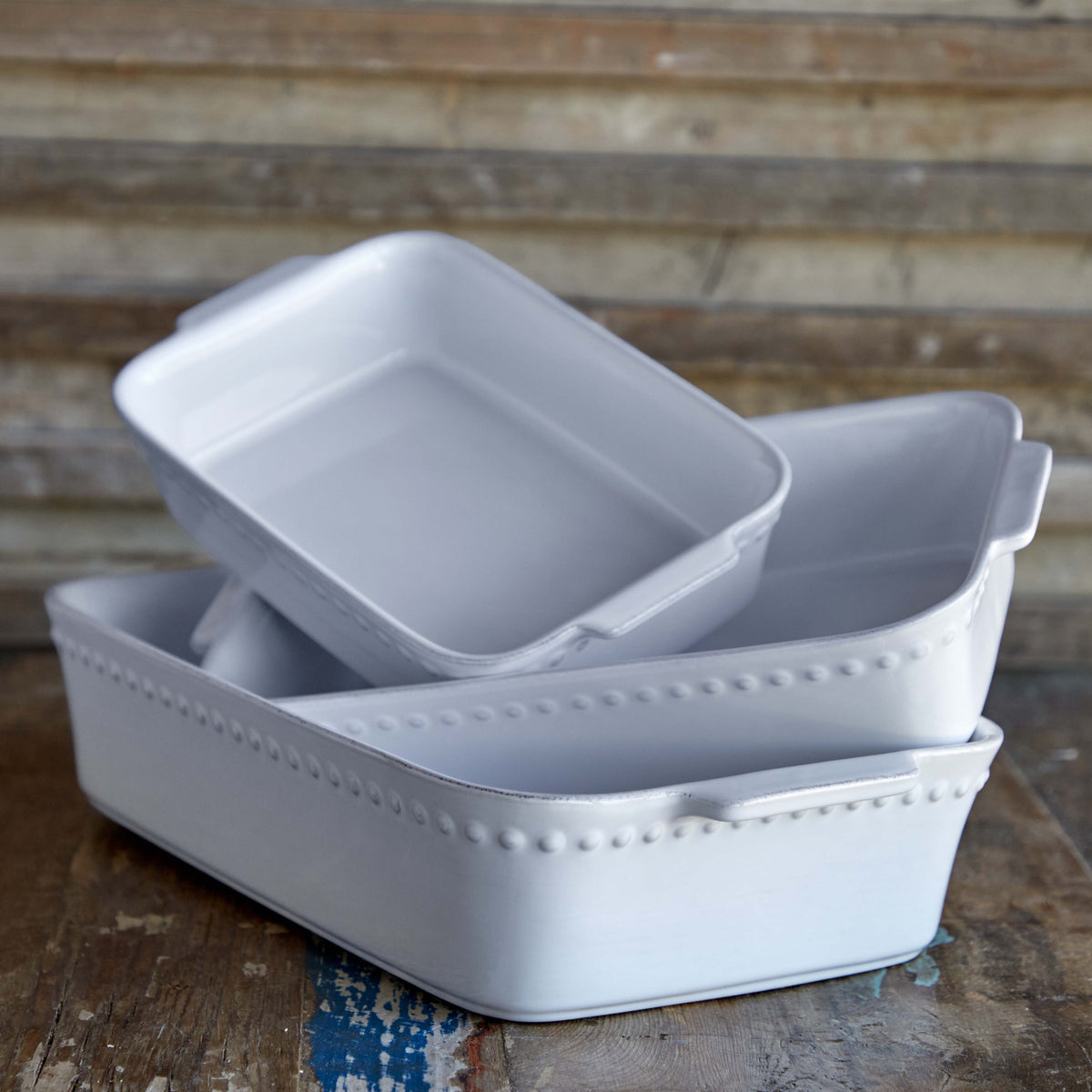 Pearl Collection Rectangle Baker 15" in White