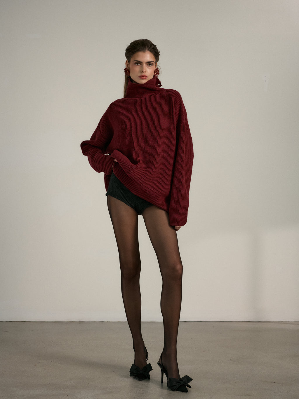 The Petra Sweater in Red Wine