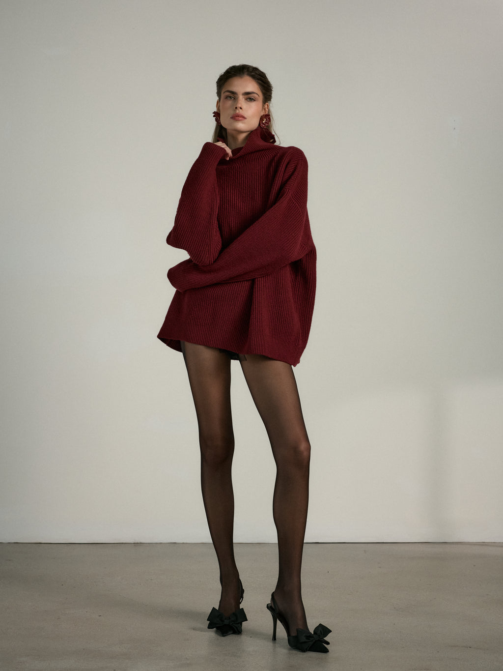 The Petra Sweater in Red Wine