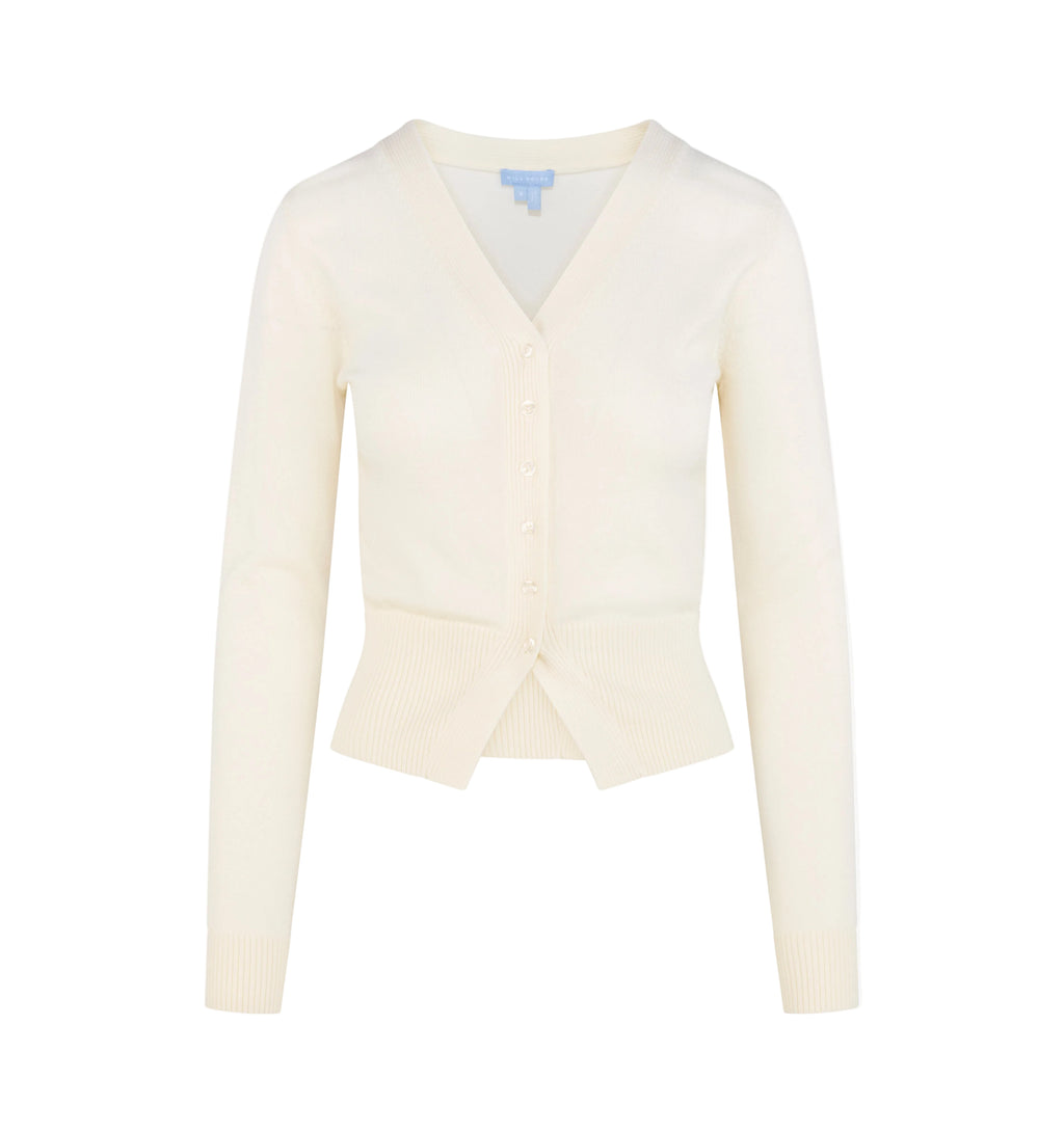 The Amal Cardigan in Antique White