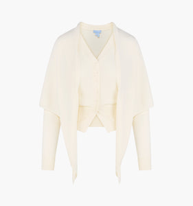 The Amal Cardigan in Antique White