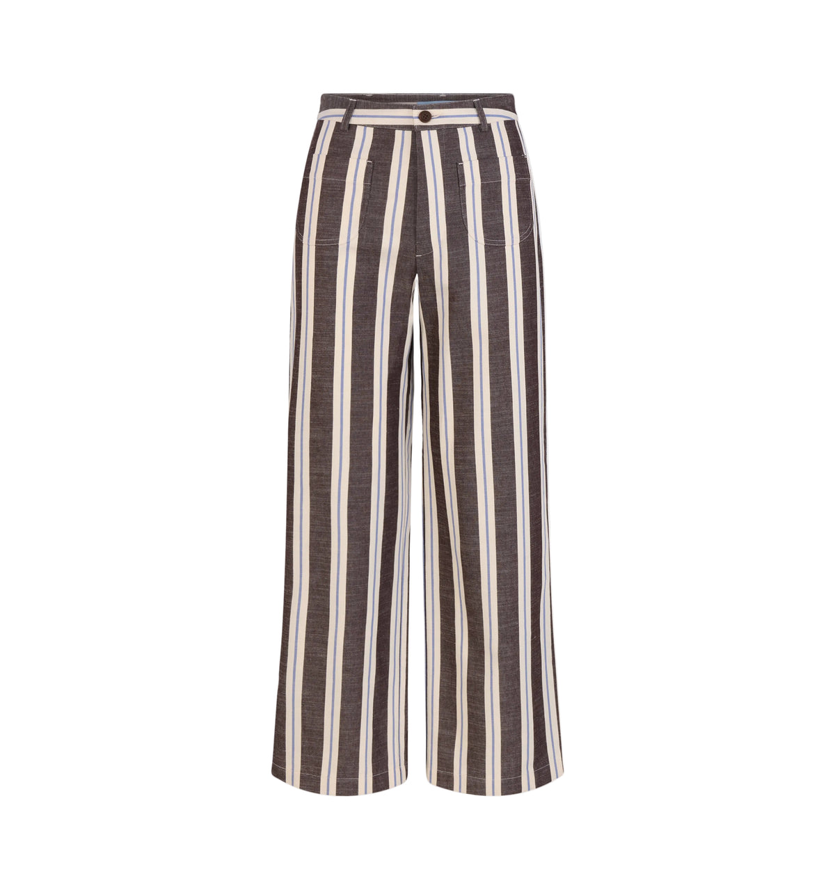The Mindy Pant in Coln Ticking Stripe Chocolate