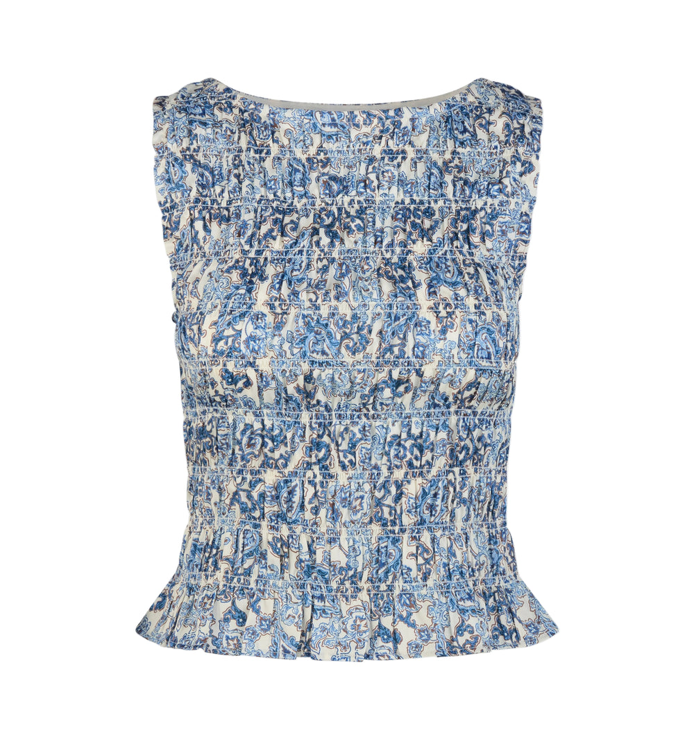 The Phoebe Nap Top in Chedworth Paisley Blue