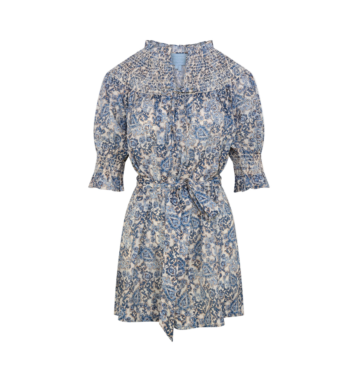 The Zinnia Mini Dress in Chedworth Paisley Blue