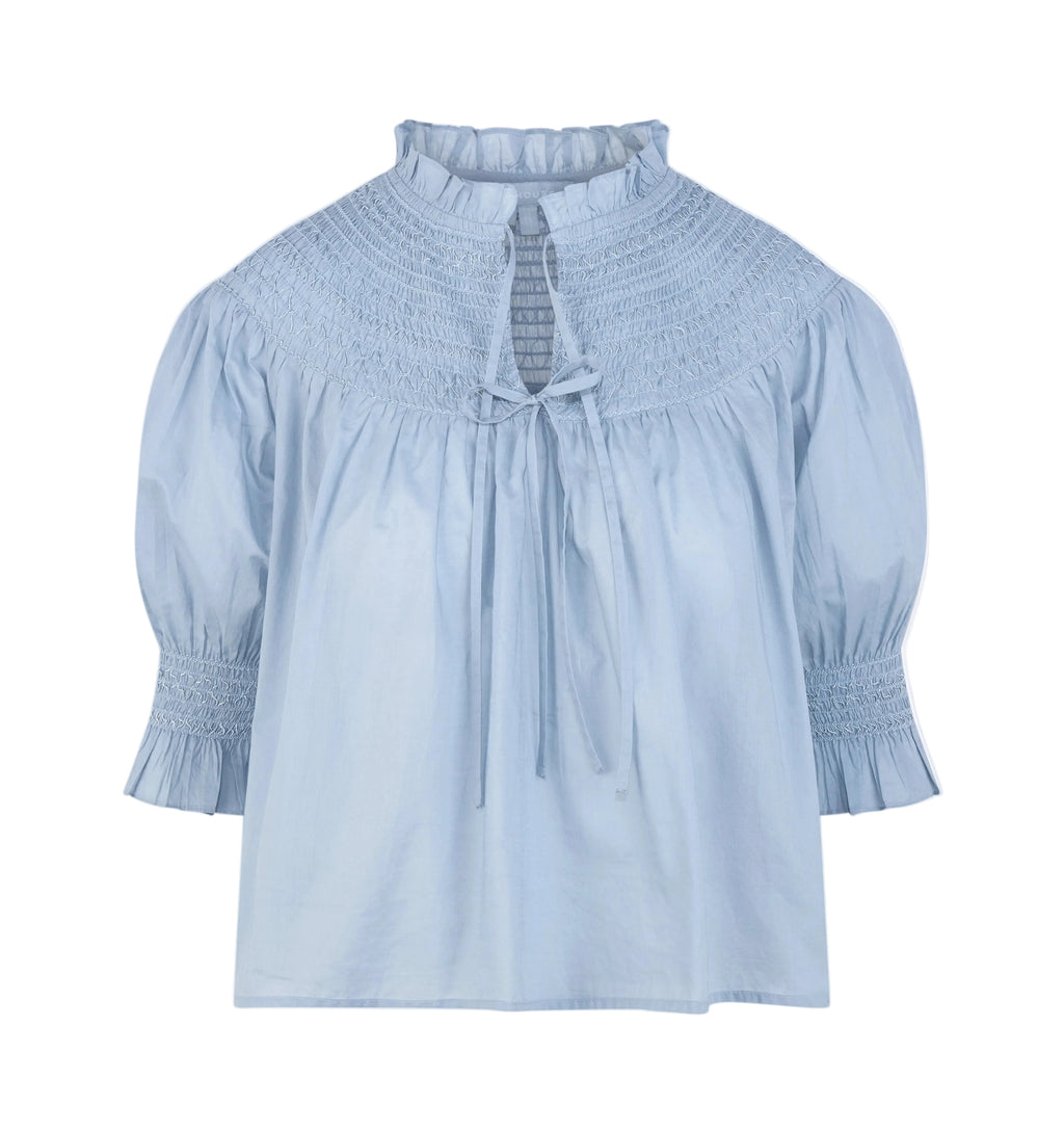 The Zinnia Top in Dusty Blue