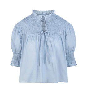 The Zinnia Top in Dusty Blue