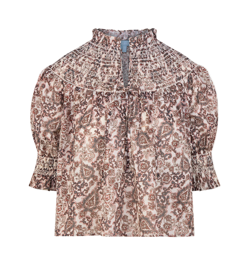 The Zinnia Nap Top in Chedworth Paisley Brown