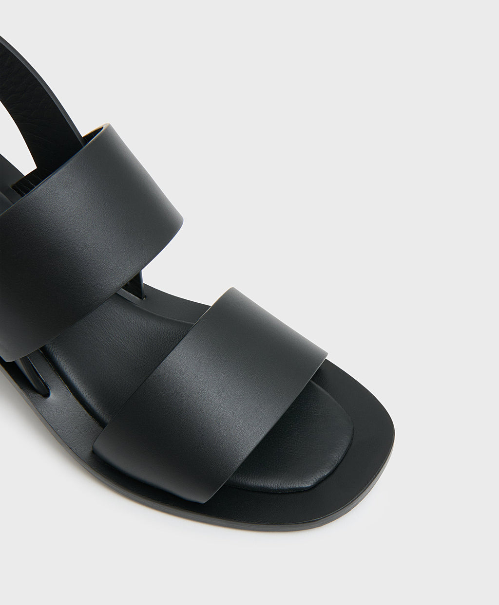 Double Strap Heeled Sandal - Black