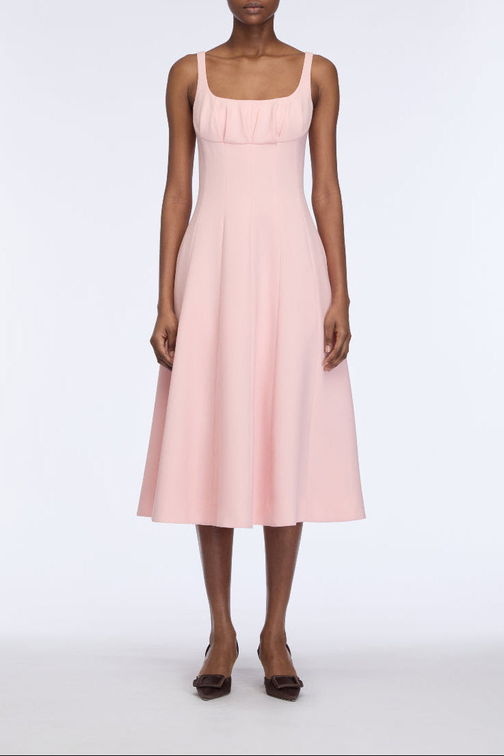 Collins Dress in Light Pink Single Wool Crepe