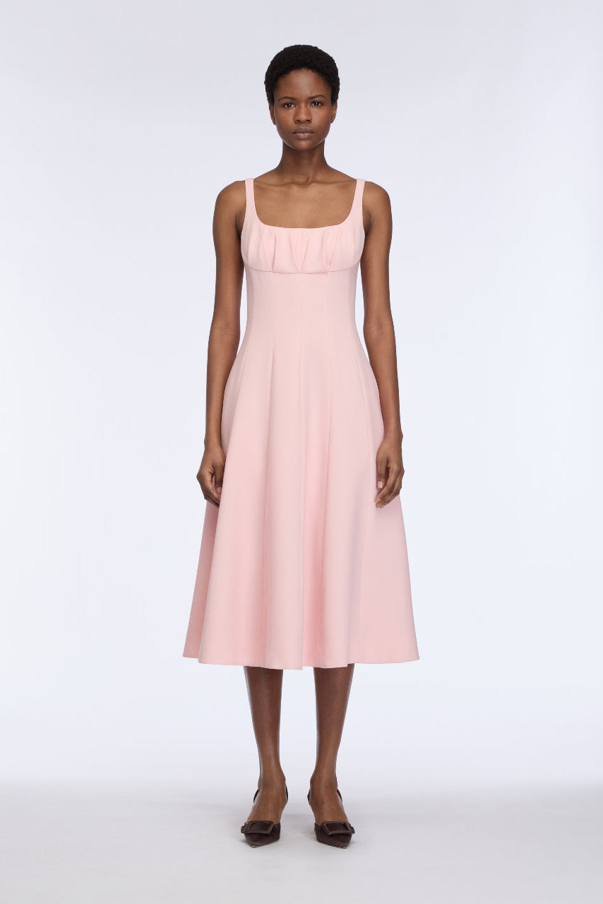 Collins Dress in Light Pink Single Wool Crepe