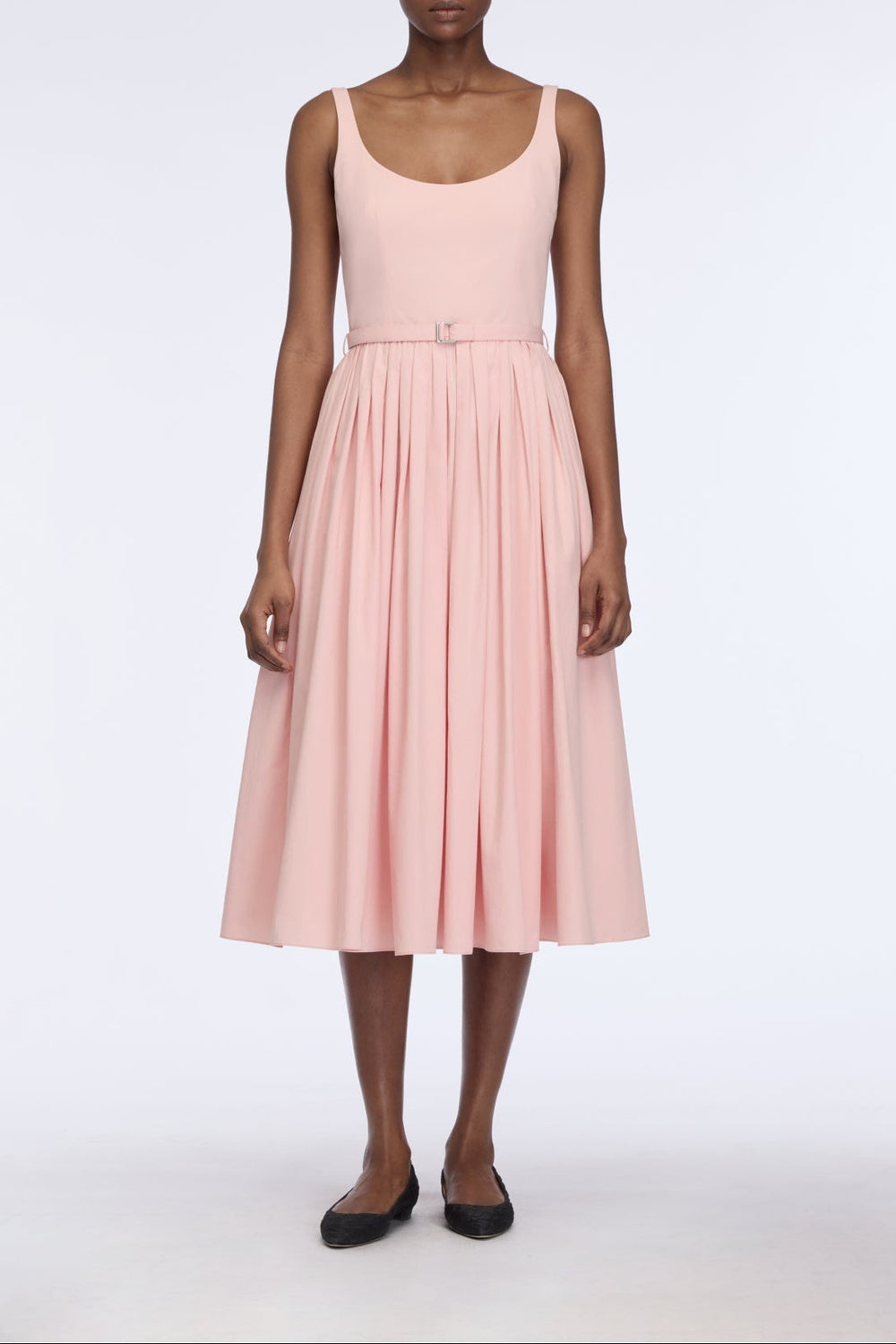 Eglantine Dress in Light Pink Cotton Poplin