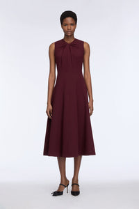 Meryl Dress in Plum Single Wool Crepe