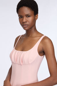 Collins Dress in Light Pink Single Wool Crepe