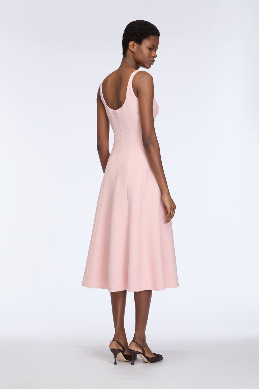 Collins Dress in Light Pink Single Wool Crepe