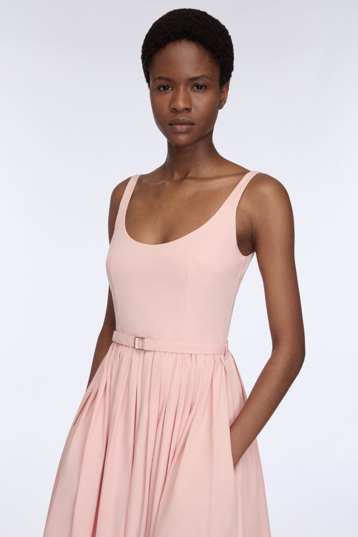 Eglantine Dress in Light Pink Cotton Poplin