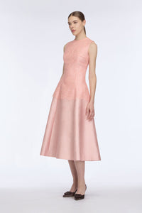 Mara Dress in Pink Embossed Cloque