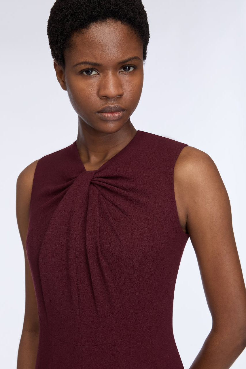 Meryl Dress in Plum Single Wool Crepe